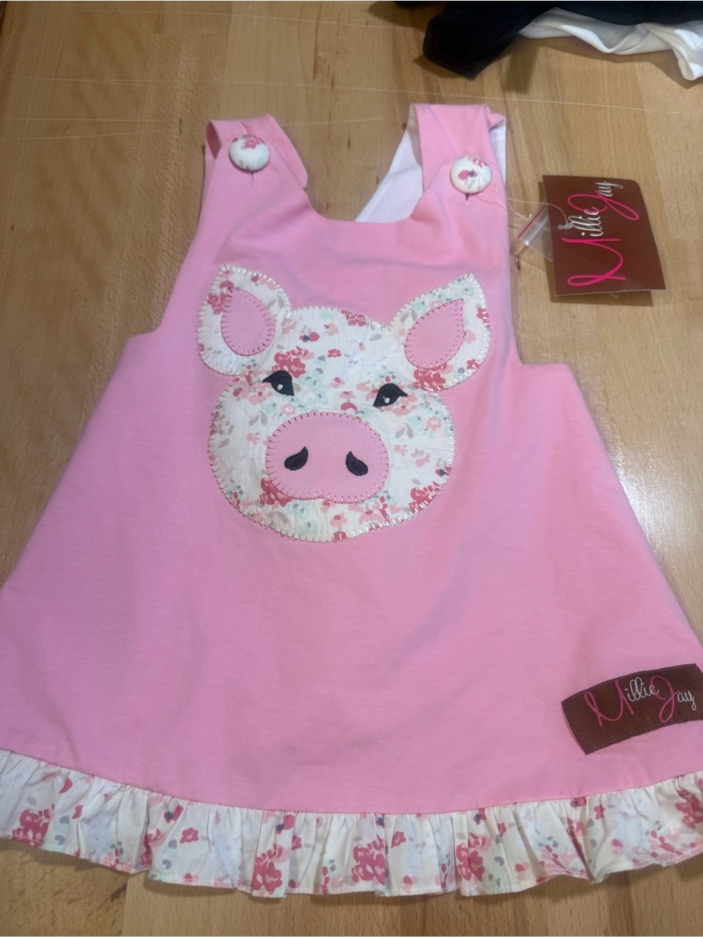 Millie Jay 24 month Pink Pig Applique Kids top. Farm